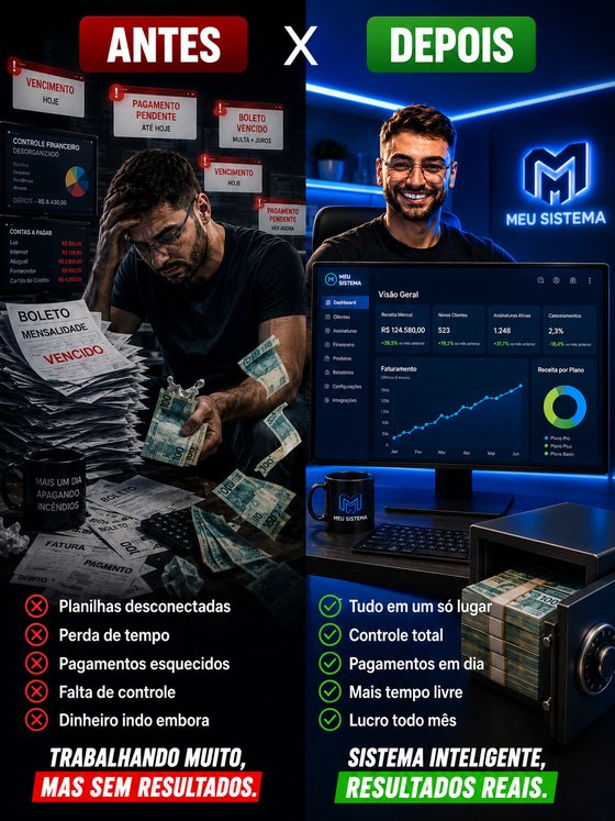 Antes e depois: de planilhas desconectadas e boletos vencidos para um sistema próprio com controle total