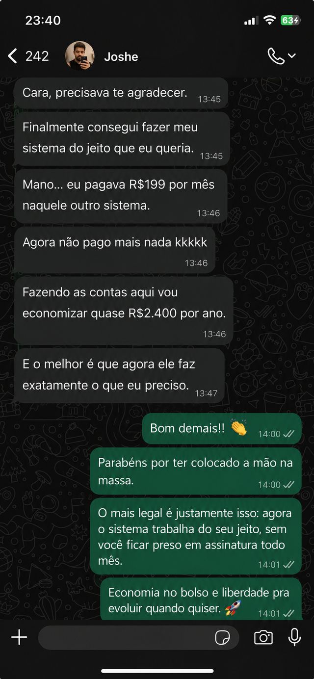 Print de depoimento de aluno do Método EDF