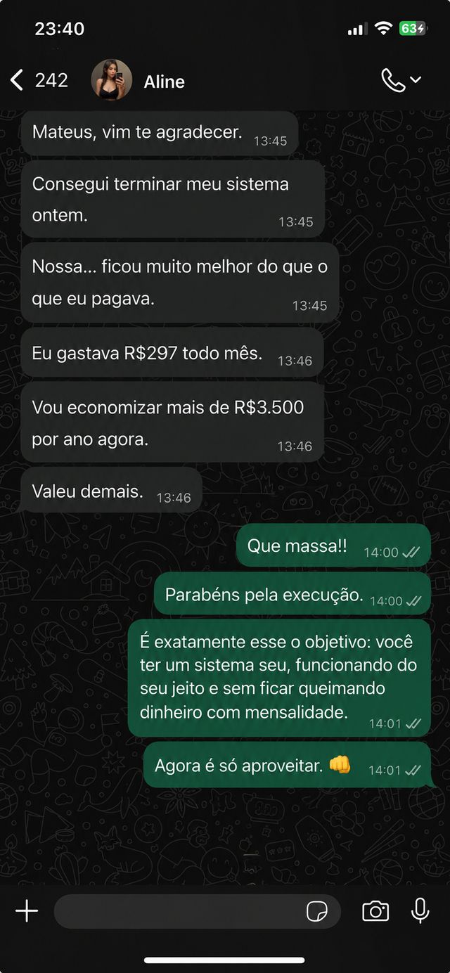 Print de depoimento de aluno do Método EDF