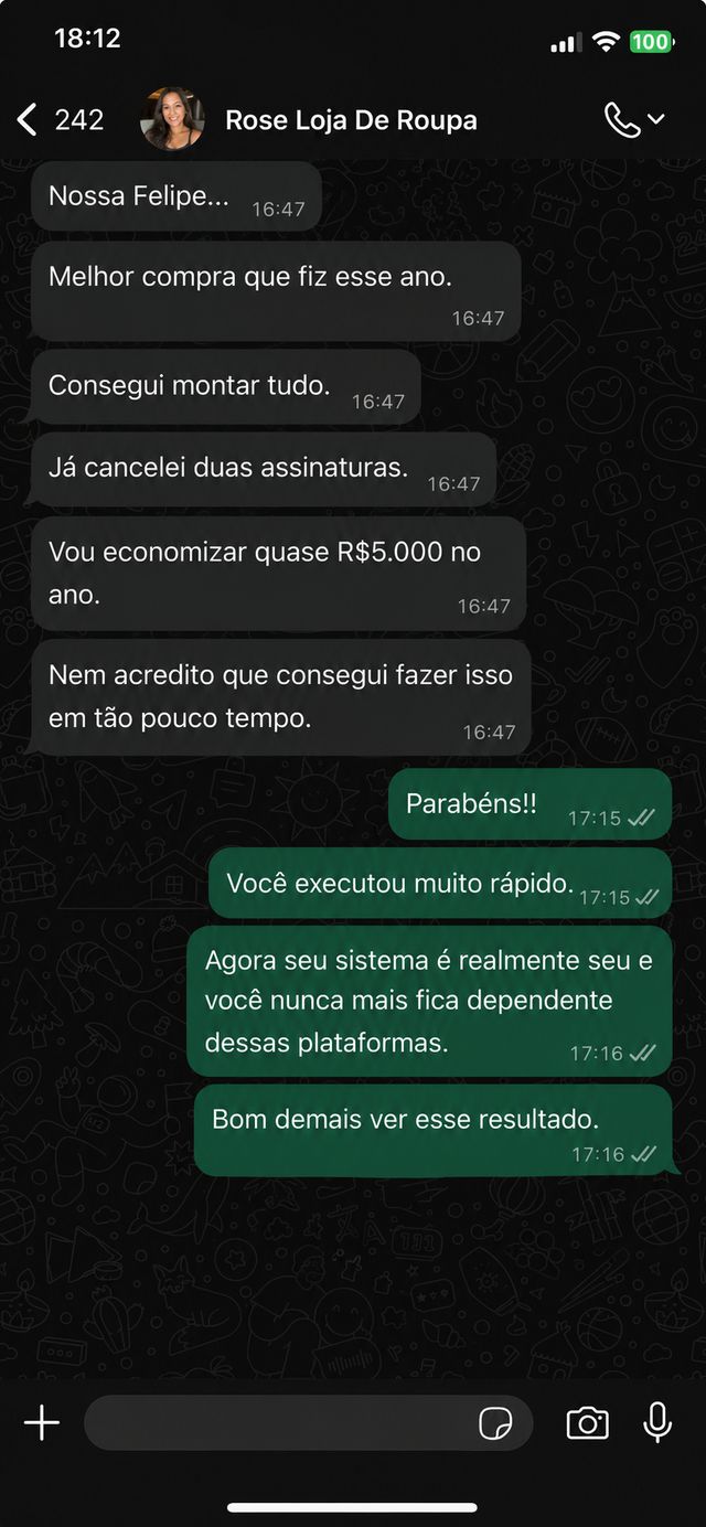 Print de depoimento de aluno do Método EDF