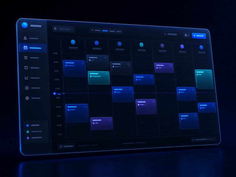 Mockup de um sistema de agendamento
