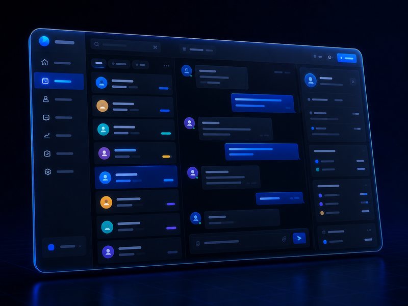 Mockup de um sistema de atendimento
