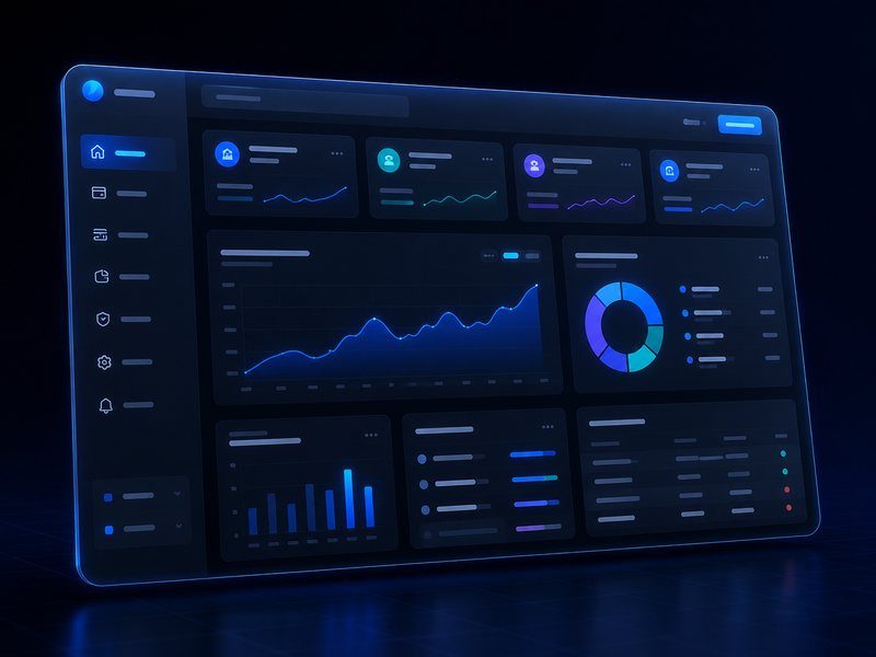 Mockup de um sistema financeiro